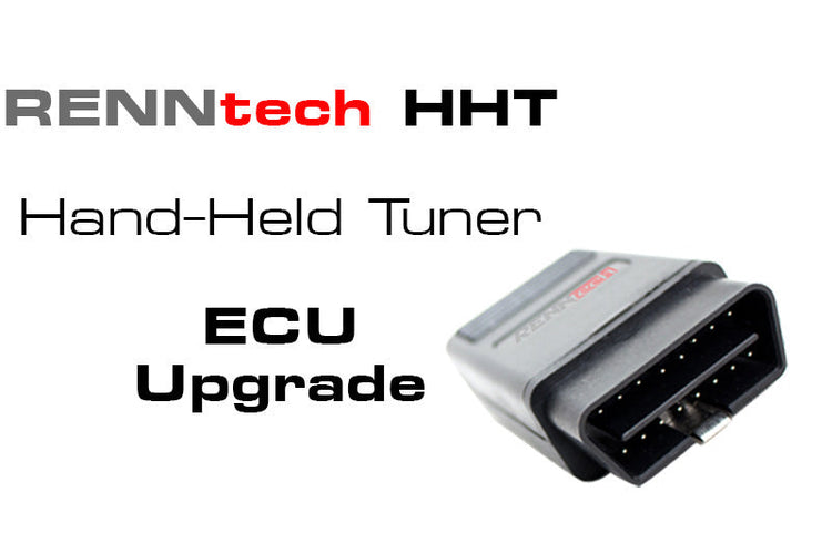 A front view of RENNtech ECU Hand Held Tuner | HHT | 528HP/552LB-FT | 5.5L Kompressor | M113 | C215 | for Mercedes-Benz CL55 AMG Kompresspr 2001-2006 with white background and RENNtech logo written in the left