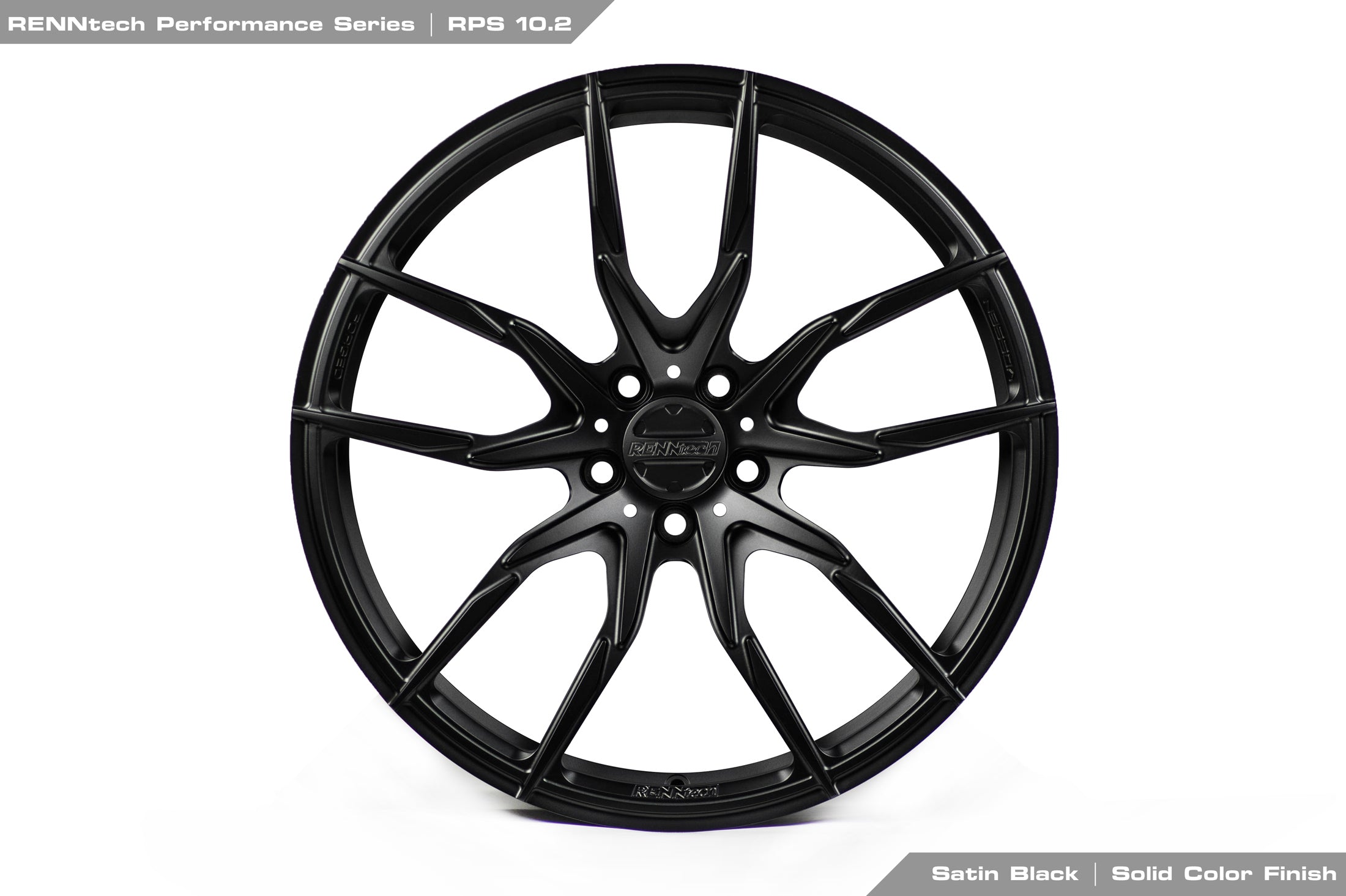 RennTech RPS 10.2 forged wheel in grey from the front, view 3 - RPS 10.2 Forged 22-inch Wheels for the 2016-2019 GLE 63 AMG SUV