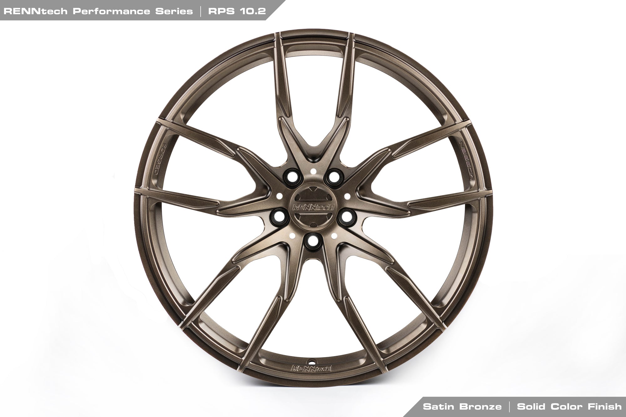 RennTech RPS 10.2 forged wheel in grey from the front, view 5 - RPS 10.2 Forged 20-inch Wheels for the 2008-2014 C 63 AMG Sedan