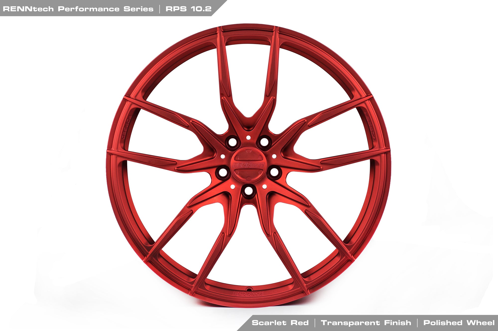 RennTech RPS 10.2 forged wheel in grey from the front, view 4 - RPS 10.2 Forged 20-inch Wheels for the 2017-2023 C 63 AMG Coupe