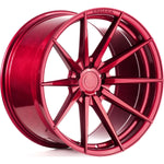 A front view of Rohana Wheels RFX1 Gloss Red (Cross Forged) 20x9 5x120 35mm with white background