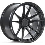 A front view of Rohana Wheels RFX2 Matte Black (Cross Forged) 20x9 5x112 25mm with white background