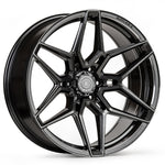 A front view of Rohana RFV2 Wheel 20x9.5 6x135 18mm Gloss Graphite with white background