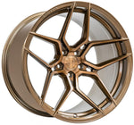 A front view of Rohana Wheels RFX13 Brushed Bronze (Cross Forged) 20x12 5x120 82mm with white background
