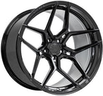 A front view of Rohana Wheels RFX11 Gloss Black (Cross Forged) 20x11 5x115 20mm with white background