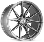 A front view of Rohana Wheels RFX13 Brushed Titanium (Cross Forged) 20x10.5 5x114 38mm with white background
