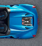 Blue Ferrari 488 Spider from above showing Capristo Design S bonnet