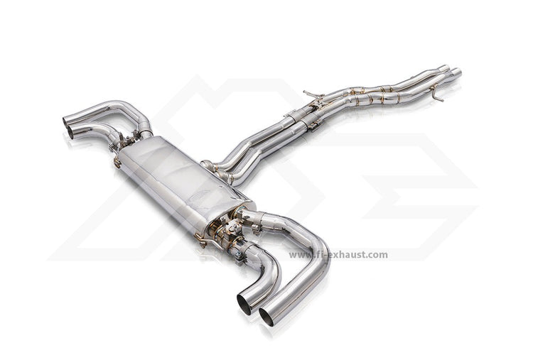A top view of Fi Exhaust Cat-back Exhaust System For Audi SQ8 2021+ with white background