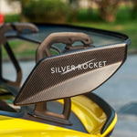 silver rocket carbon fiber wing closeup image