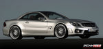 Silver SL car on RennTech multi-spoke wheels, side view - Multi-Spoke 20/21-inch Wheels for the 2003-2020 SL-Class