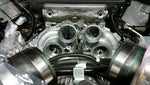 A front overview of Pure Turbos BMW S63/S63tu Stage 2 Upgrade Turbos fitted in a car