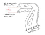 SilverRocket Dry Carbon 3" Wing Risers | Porsche GT4 RS