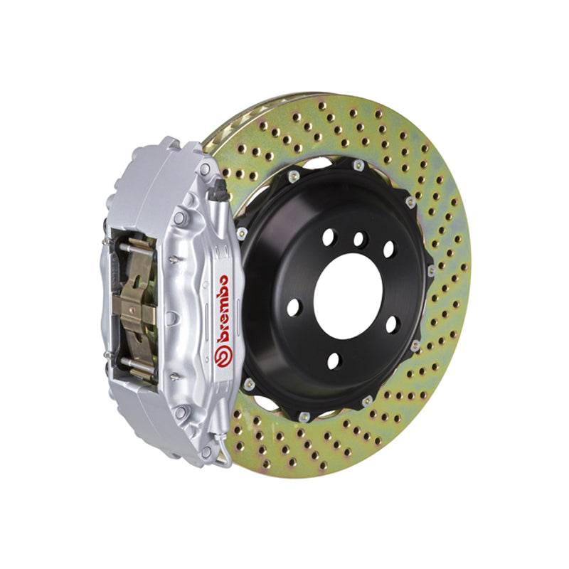 E90 3 Series Brembo GT 4-piston front kit, silver caliper, 355mm drilled 2-piece disc