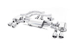 Milltek Sport exhaust system parts for 2017+ Alfa Romeo Giulia Quadrifoglio 2.9 V6 Bi-Turbo (part SSXAR12): pipework, silencers and polished silver tailpipe tips