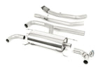 Milltek Sport exhaust system parts for 2017+ Alfa Romeo Giulia 2.0T Veloce (part SSXAR18): pipework, silencers and polished silver tailpipe tips