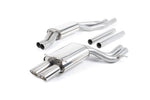Milltek Sport exhaust system parts for 1997-2001 Audi S4 2.7T quattro B5 (part SSXAU002): pipework, silencers and polished silver tailpipe tips