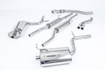 Milltek Sport exhaust system parts for 2001-2005 Audi A4 1.8T B6 quattro Cabriolet (part SSXAU090): pipework, silencers and polished silver tailpipe tips