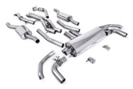 Milltek Sport exhaust system parts for 2021-2024 Audi SQ7 4.0 V8 TT (part SSXAU1026): pipework, silencers and polished silver tailpipe tips