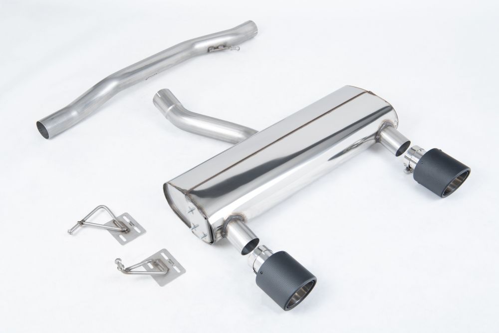 Milltek Sport exhaust system parts for 2003-2006 Audi TT 3.2 V6 quattro Coupe & Roadster (part SSXAU1041): pipework, silencers and polished silver tailpipe tips
