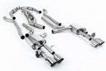 Milltek Sport exhaust system parts for 2020+ Audi S8 D5 4.0 TFSI V8 Saloon / Sedan - Long Wheel Base (part SSXAU1065): pipework, silencers and black tailpipe tips