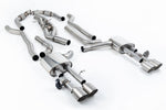 Milltek Sport exhaust system parts for 2020+ Audi S8 D5 4.0 TFSI V8 Saloon / Sedan - Long Wheel Base (part SSXAU1067): pipework, silencers and black tailpipe tips