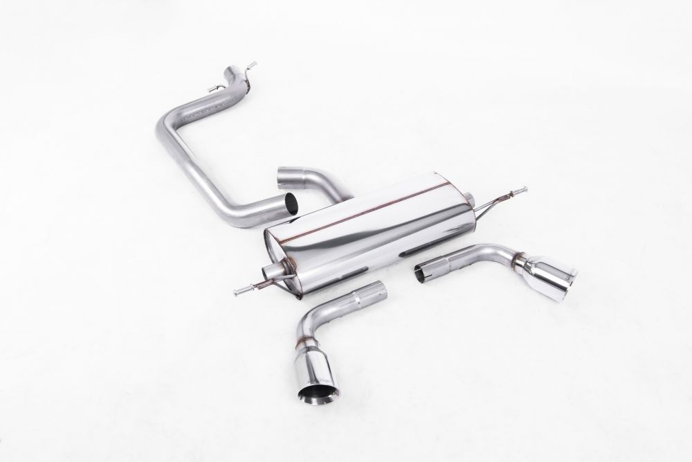 Milltek Sport exhaust system parts for 2006 Audi TT Mk2 2.0 TFSi 2WD (part SSXAU235): pipework, silencers and polished silver tailpipe tips