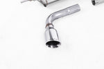 Close-up of polished silver Milltek Sport exhaust tips for the 2006 Audi TT Mk2 2.0 TFSi 2WD (part SSXAU235)