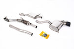 Milltek Sport exhaust system parts for 2006-2012 Audi S3 2.0 T quattro 3-Door 8P (part SSXAU353): pipework, silencers and polished silver tailpipe tips