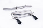 Milltek Sport exhaust system parts for 1998-2006 Audi TT 180 / 225 quattro Coupe & Roadster (part SSXAU425): pipework, silencers and black tailpipe tips