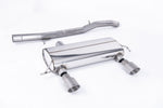 Milltek Non-Resonated Cat-Back Race Exhaust Systems (For the 225 Model Only) with GT-100 Tips Audi TT 1998-2006