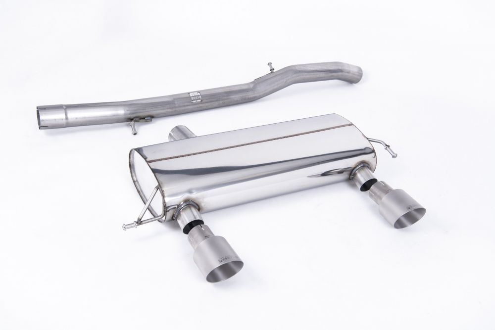 Milltek Sport exhaust system parts for 1998-2006 Audi TT 180 / 225 quattro Coupe & Roadster (part SSXAU428): pipework, silencers and polished silver tailpipe tips