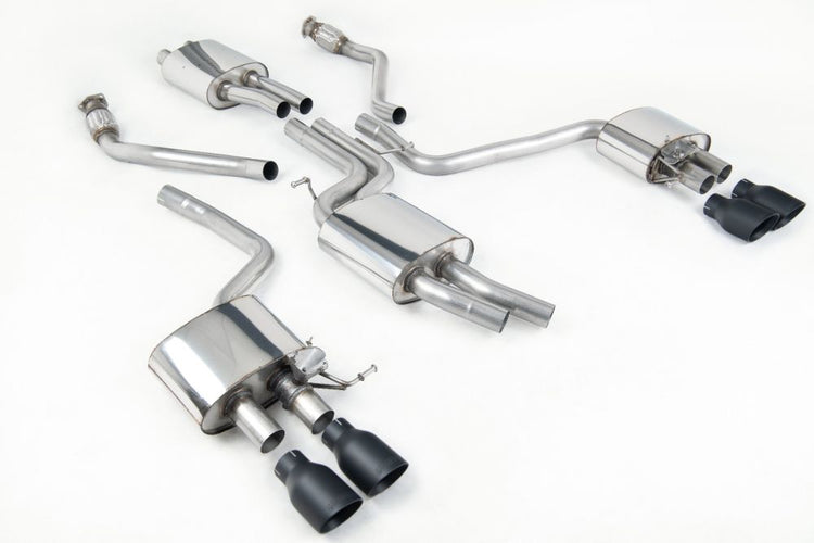 A top side view of Milltek Cat-back Exhaust System Audi SQ5 8R 2013-2017 with white background