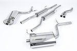 Milltek Sport exhaust system parts for 2005-2008 Audi A4 2.0 TFSI B7 quattro and DTM (part SSXAU517): pipework, silencers and polished silver tailpipe tips