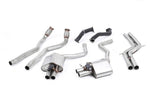Milltek Sport exhaust system parts for 2013-2018 Audi RS6 C7 4.0 TFSI biturbo quattro inc Performance Edition (part SSXAU598): pipework, silencers and black tailpipe tips