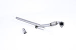 A front view of Milltek 2.5" Large Bore Downpipe w/ Catalyst Delete Pipe for OE Catback SEAT Leon 1M 1998-2005 with white background