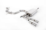Milltek Sport exhaust system parts for 2003-2012 Audi A3 2.0T FSI 2WD 5 door Sportback (part SSXAU636): pipework, silencers and polished silver tailpipe tips
