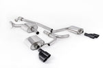 Milltek Sport exhaust system parts for 2008-2012 Audi A5 Coupé S line 2.0 TFSI 2WD and quattro (part SSXAU660): pipework, silencers and black tailpipe tips