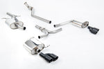 Milltek Sport exhaust system parts for 2008-2011 Audi A4 2.0 TFSI S line B8 Saloon & Avant (part SSXAU661): pipework, silencers and black tailpipe tips