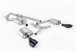 Milltek Sport exhaust system parts for 2008-2011 Audi A4 2.0 TFSI S line B8 Saloon & Avant (part SSXAU665): pipework, silencers and black tailpipe tips