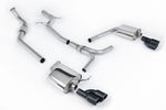 A front view of Milltek Non-Resonated Cat-back Exhaust System for Audi A4 B8 2.0 TFSI 2WD & Quattro 2008-2016 | Tiptronic models with white background