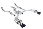 Milltek Sport exhaust system parts for 2012-2018 Audi S6 4.0 TFSI C7 quattro (part SSXAU737): pipework, silencers and black tailpipe tips