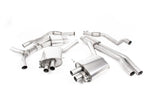 A top view of Milltek Resonated Catback Exhaust System Oval Audi RS4 B9 2016+ with white background