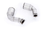 A top view of Milltek Large Bore Downpipe w/ De Cat for Audi RS5 B9 2018+ with white background