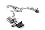 Milltek Sport exhaust system parts for 2020+ Audi RS6 C8 4.0 V8 bi-turbo in Performance Edition (part SSXAU863): pipework, silencers and black tailpipe tips