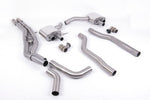 Milltek Sport exhaust system parts for 2019+ Audi RS7 C8 4.0 V8 bi-turbo (part SSXAU864): pipework, silencers and polished silver tailpipe tips