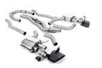 Milltek Sport exhaust system parts for 2020+ Audi RS6 C8 4.0 V8 bi-turbo in Performance Edition (part SSXAU904): pipework, silencers and black tailpipe tips