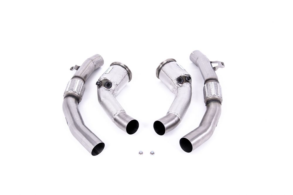 Milltek Sport catalytic converters for 2020+ Audi RS6 C8 4.0 V8 bi-turbo in Performance Edition (part SSXAU909), product photo