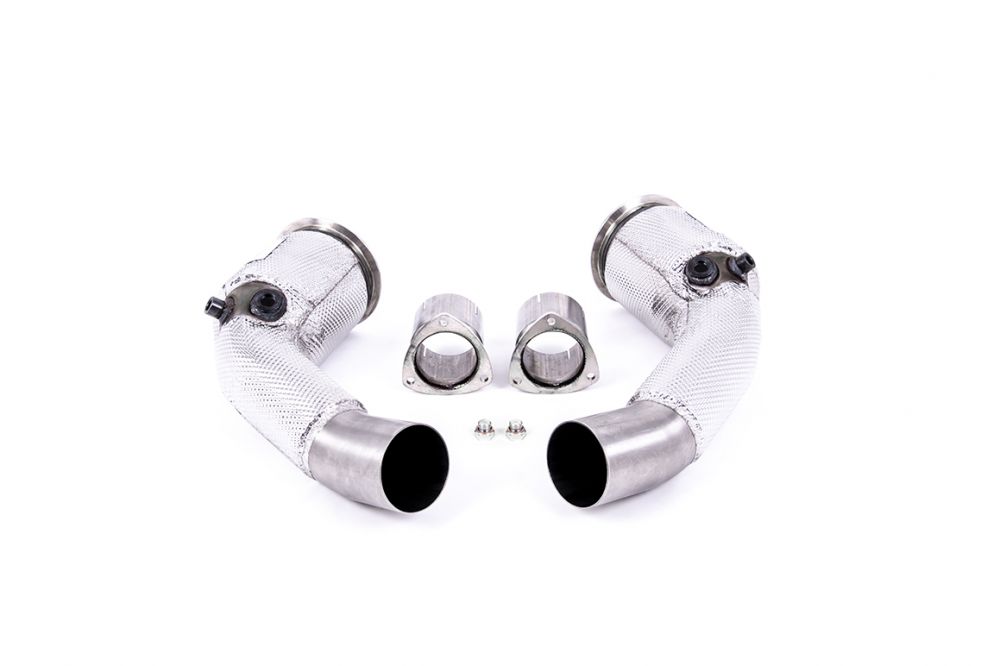 Milltek Sport catalytic converters for 2020+ Audi S8 D5 4.0 TFSI V8 Saloon / Sedan - Standard Wheel Base (part SSXAU910), product photo