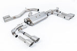 Milltek Sport exhaust system parts for 2022+ Audi S3 2.0TFSI Quattro Saloon/Sedan 310PS 8Y (part SSXAU934): pipework, silencers and polished silver tailpipe tips