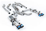Milltek Sport exhaust system parts for 2020+ Audi S8 D5 4.0 TFSI V8 Saloon / Sedan - Standard Wheel Base (part SSXAU951): pipework, silencers and burnt titanium blue tailpipe tips